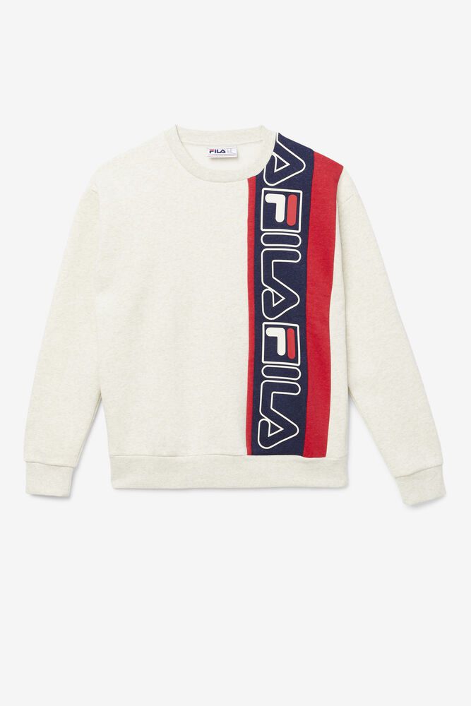 Fila Sweatshirt Mens White - Powel Crew - Philippines 5063719-AF